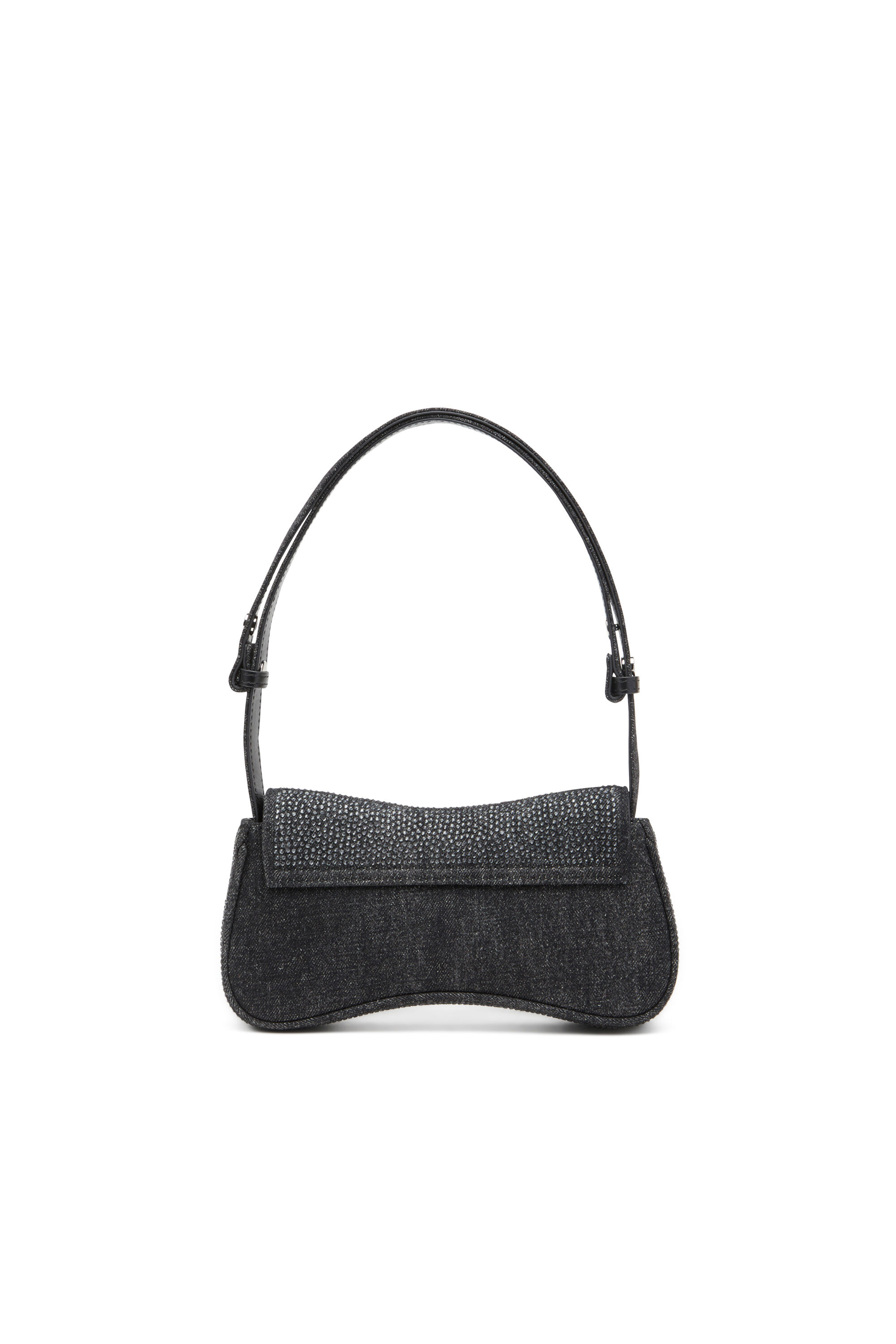 Diesel - PLAY CLUTCH, Woman's Play-Clutch in crystal denim in Black - 3