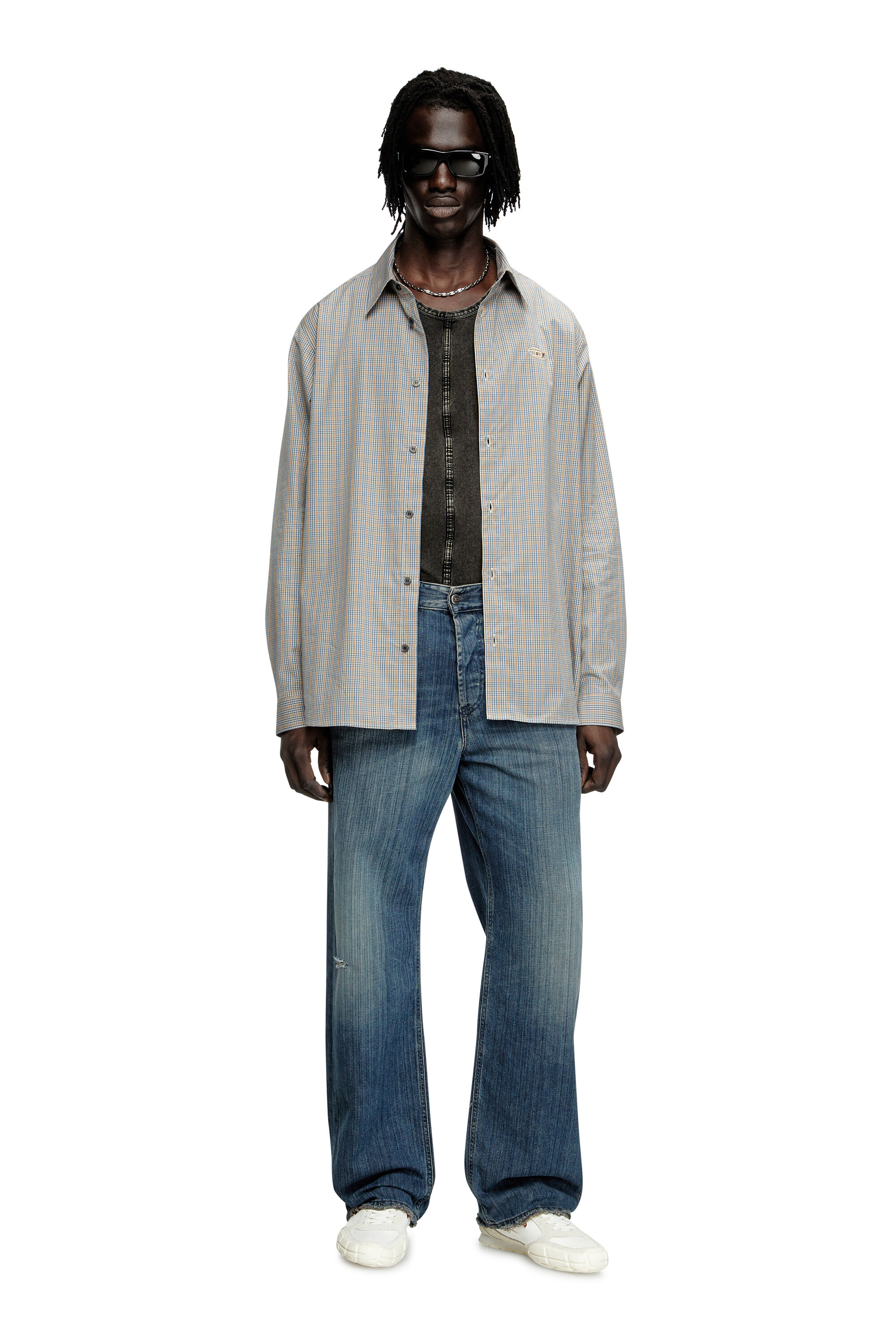 Diesel - S-PAGODHA LOW, Man's S-Pagodha-Sneakers in leather, suede and ripstop in White/Red - 7