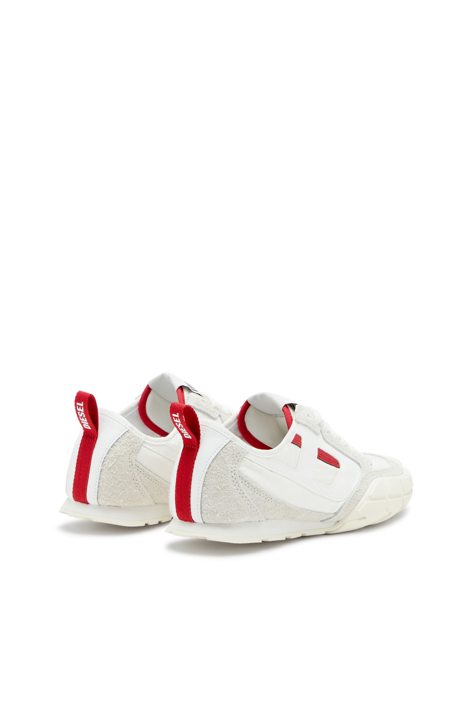 Diesel - S-PAGODHA LOW W, Woman's Sneakers in leather, suede and ripstop in White/Red - 3