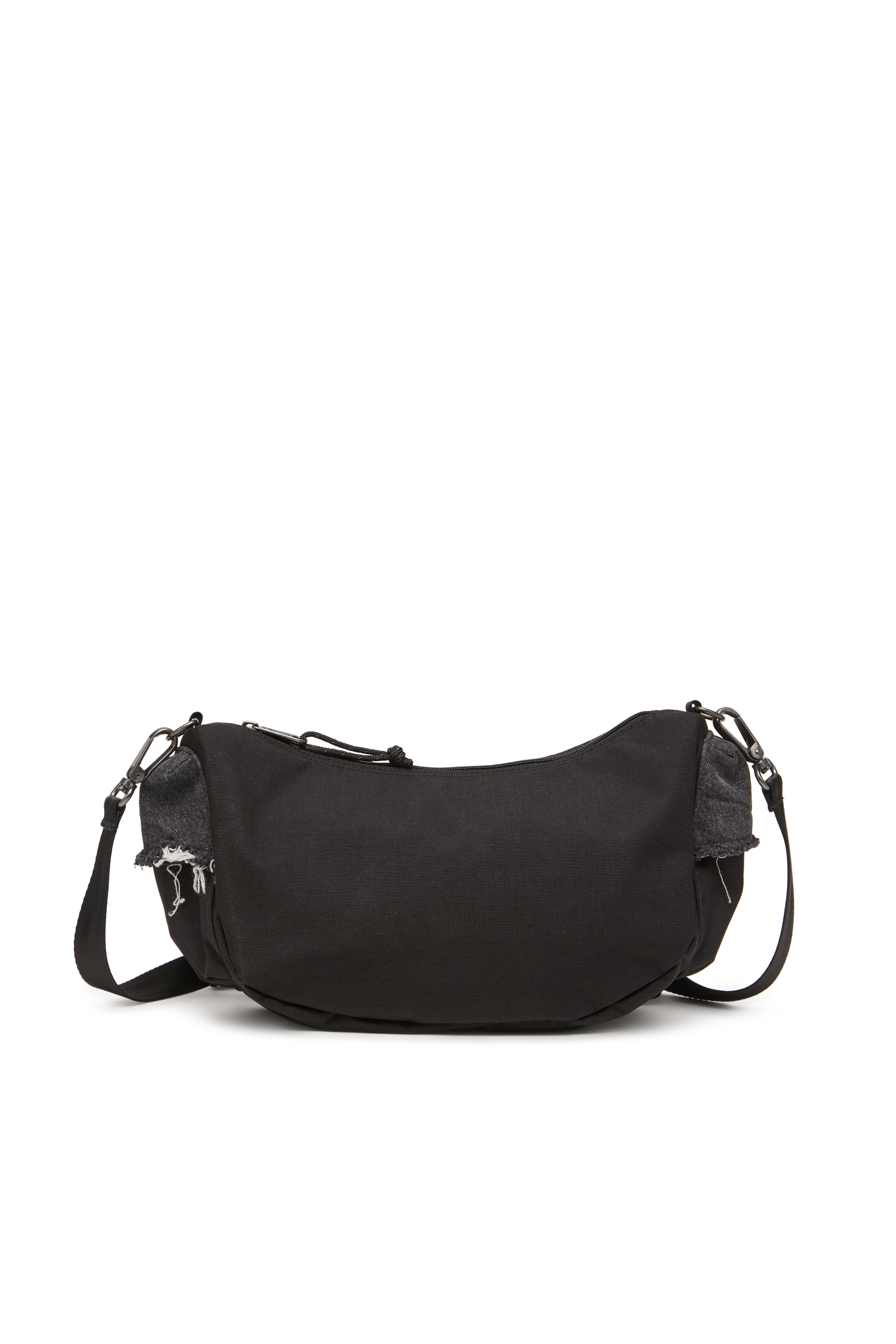 Diesel - DIESEL SHOULDER BAG, Unisex's Shoulder bag in destroyed denim and CORDURA® in Black - 3