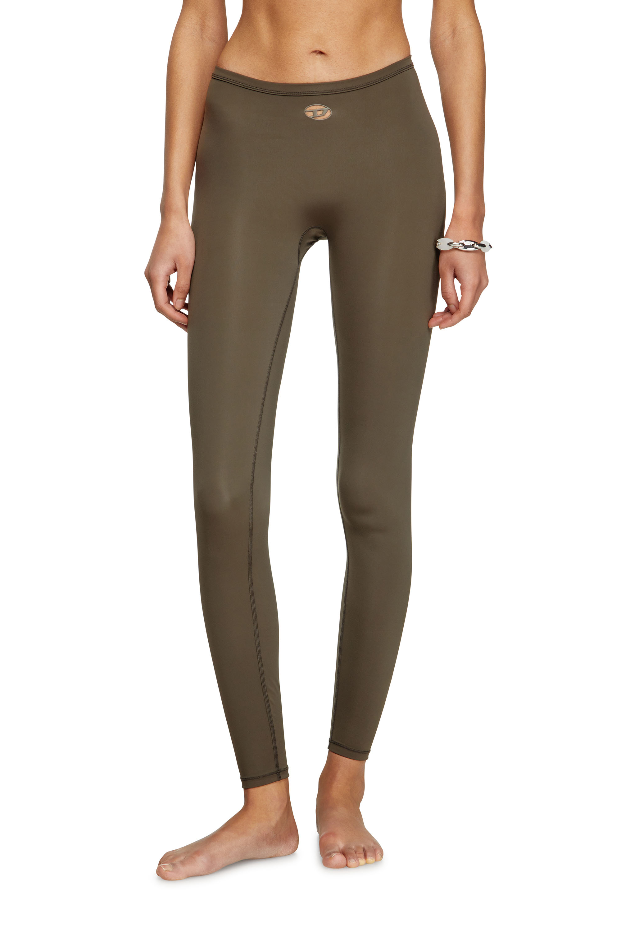Diesel - MINA-UTLT, Woman's Stretch Nylon leggings in Brown - 2