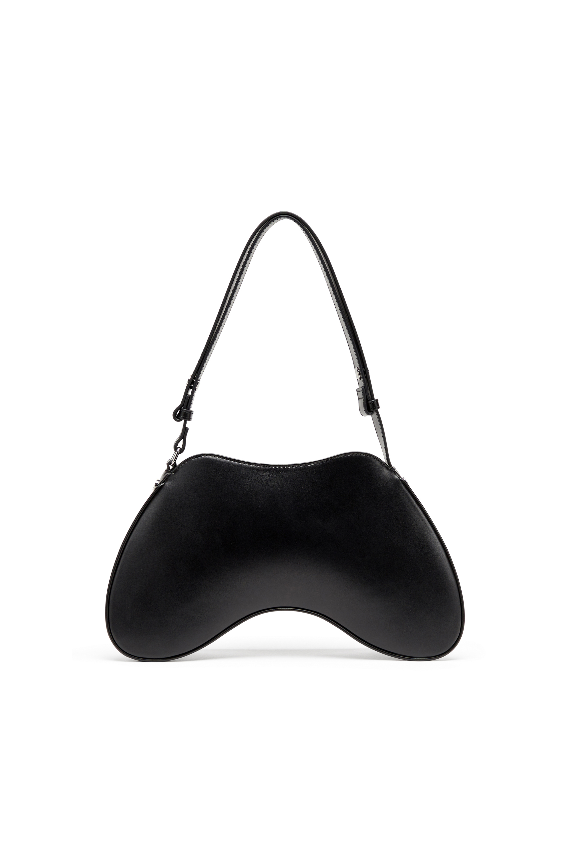 Diesel - PLAY SHOULDER, Woman's Play-Semi gloss leather shoulder bag in Black - 3