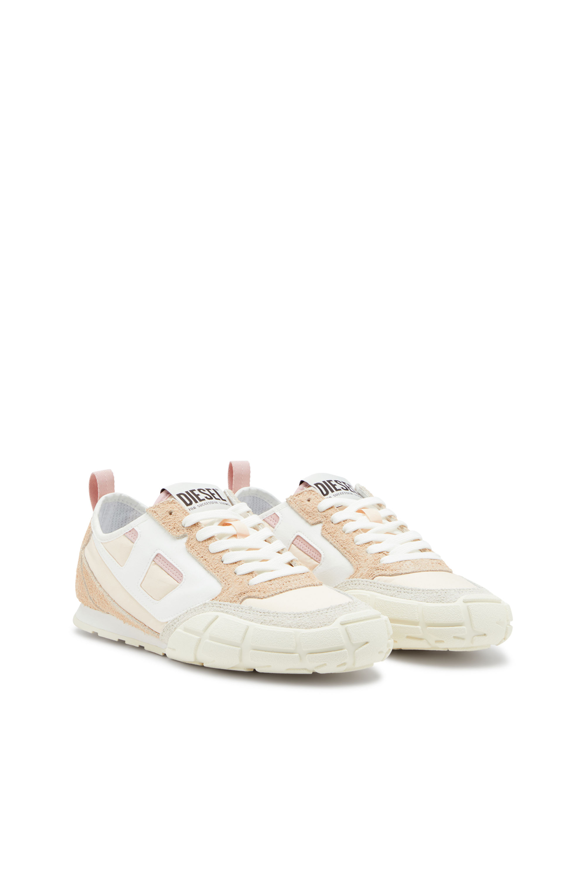 Diesel - S-PAGODHA LOW W, Woman's Sneakers in leather, suede and ripstop in Beige - 2