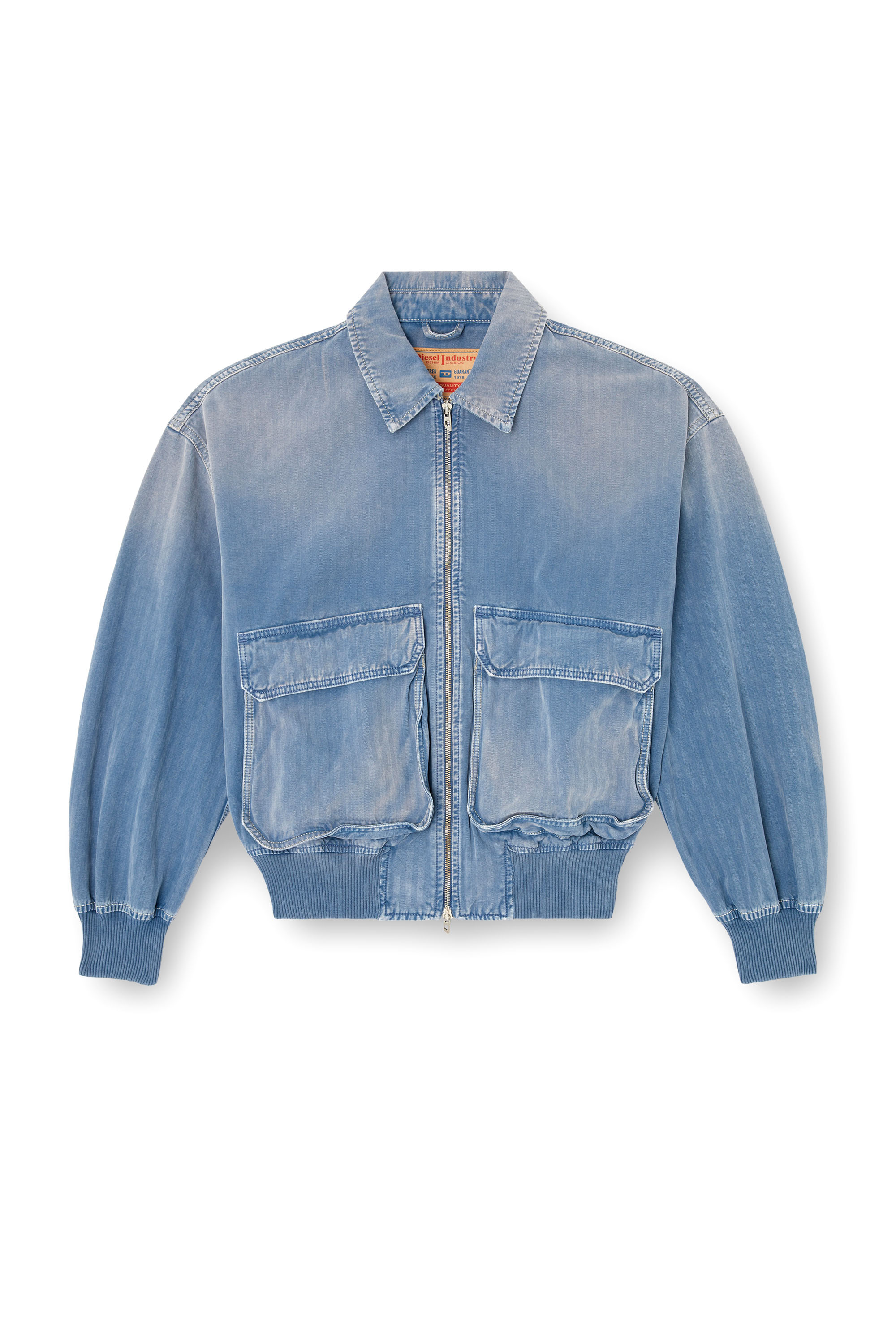 Diesel - D-KURZ, Unisex's Jacket in coloured herringbone denim in Light Blue - 3