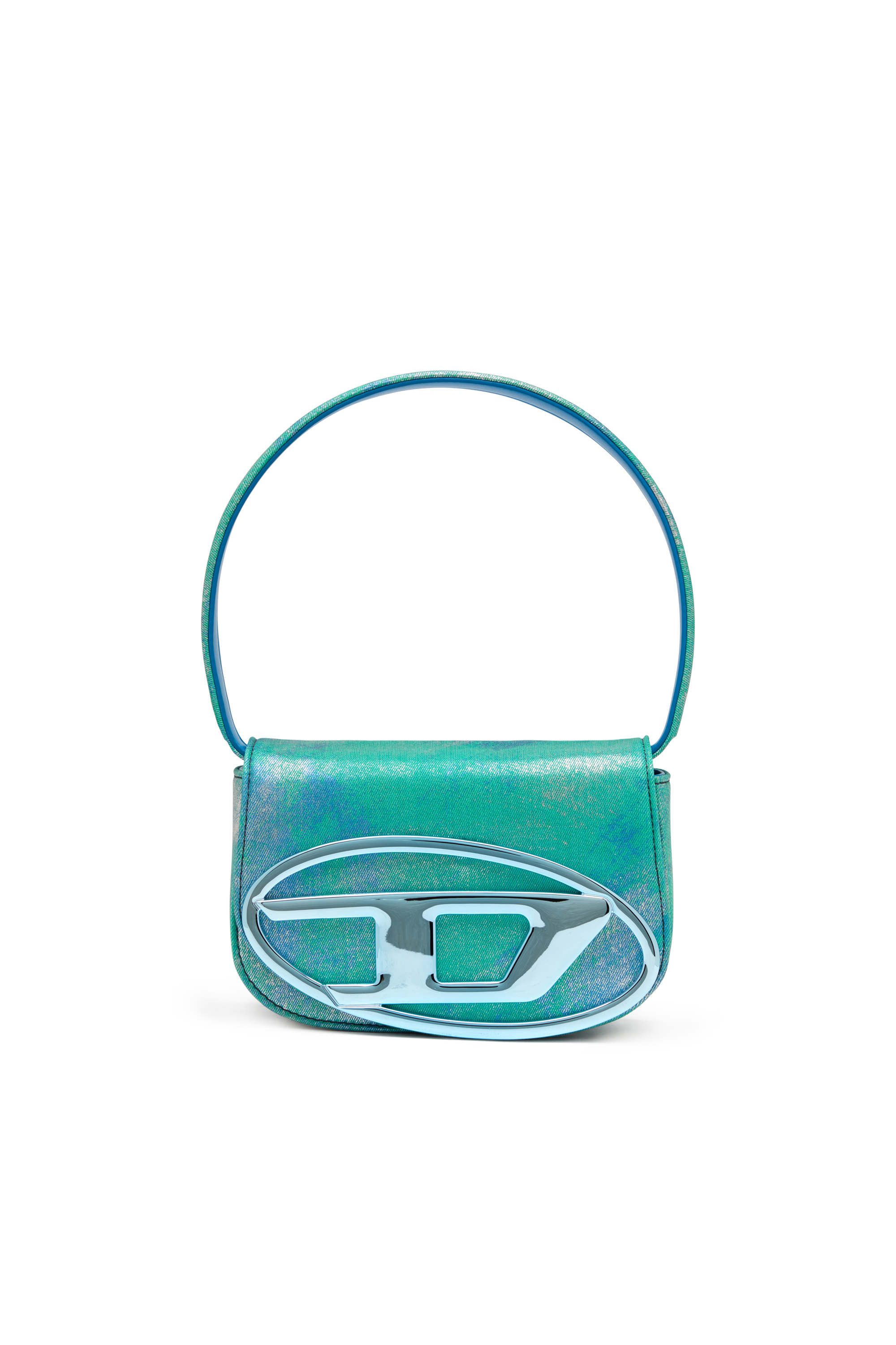 Diesel - 1DR, Woman's 1DR-Iconic shoulder bag in pop colour denim in Blue/Green - 2