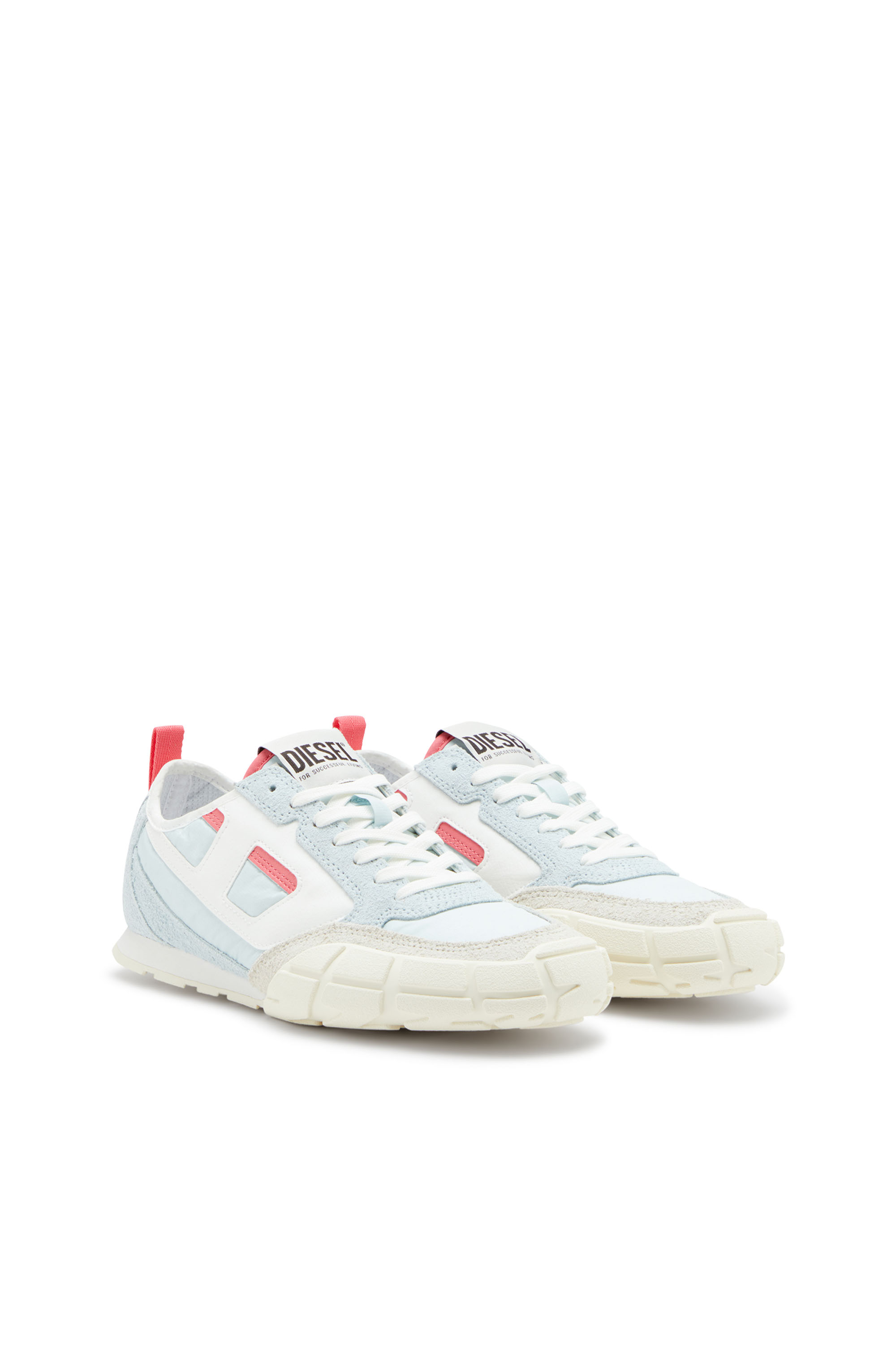 Diesel - S-PAGODHA LOW W, Woman's Sneakers in leather, suede and ripstop in Light Blue - 2