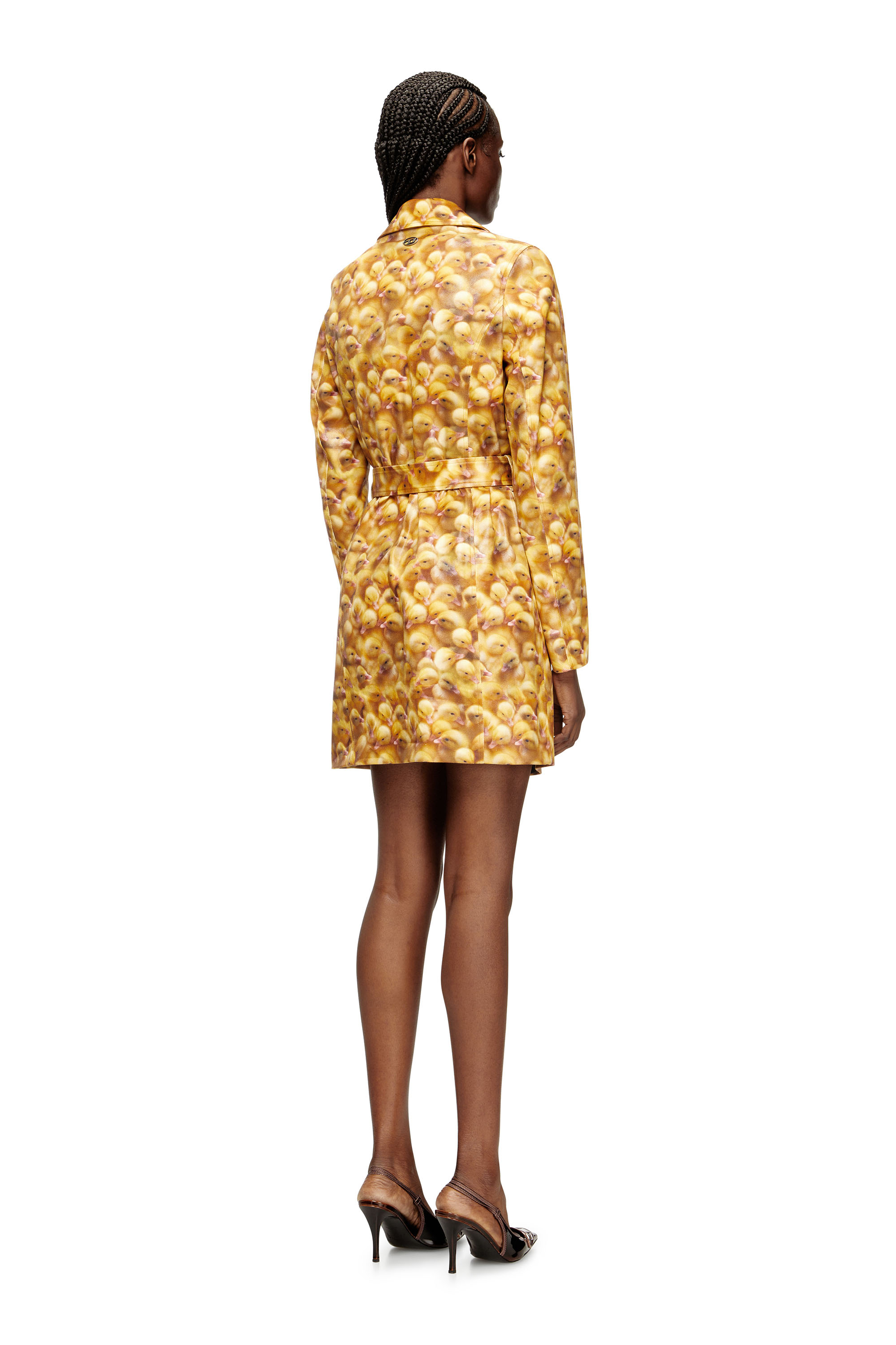 Diesel - G-OJI, Woman's Trench coat with duck print in Yellow - 4
