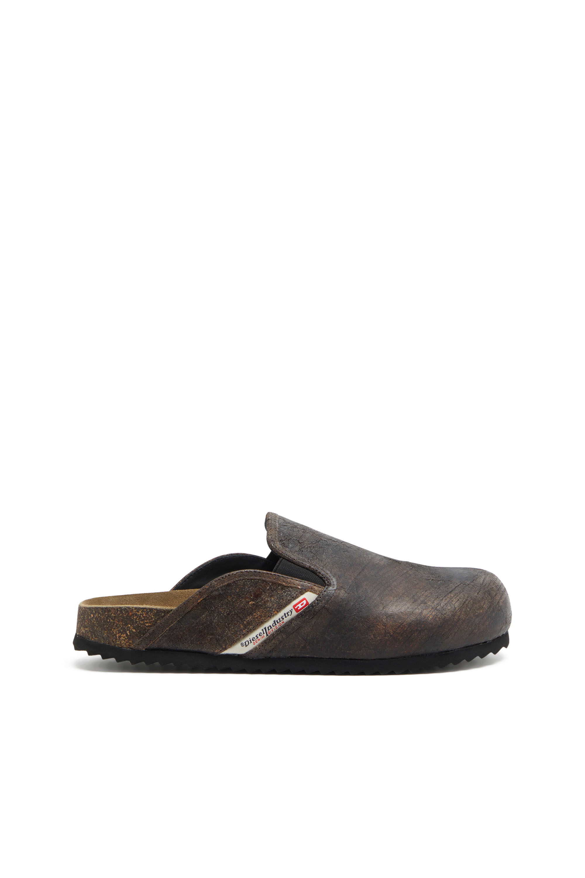 Diesel - D-WOODSTOCK SLIP-ON, Man's Clogs in crackle-effect suede in Brown - 1