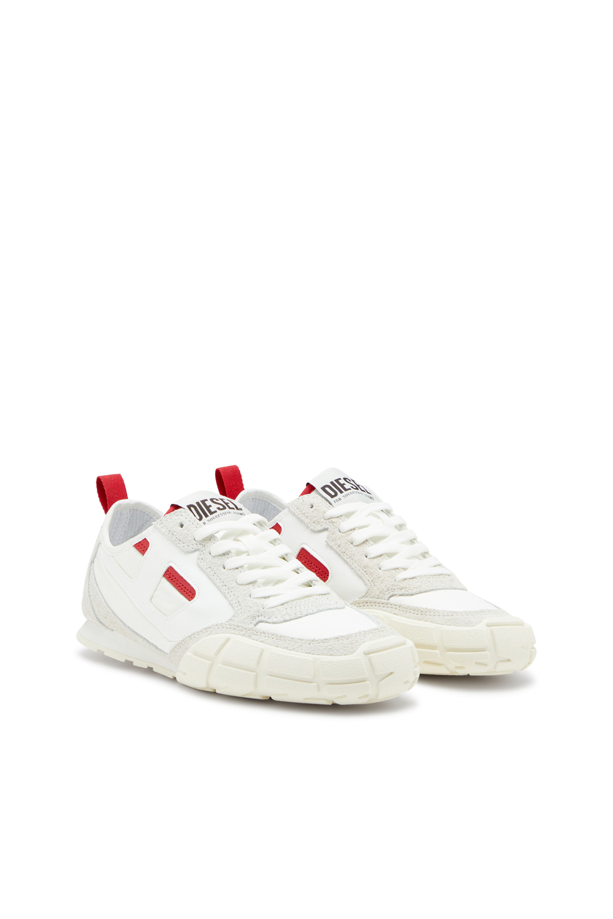 Diesel - S-PAGODHA LOW W, Woman's Sneakers in leather, suede and ripstop in White/Red - 2